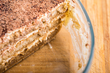 Homemade Tiramisu Cake Close Up