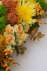 flowers in a wooden box wedding