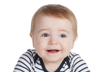 cute little boy on white background