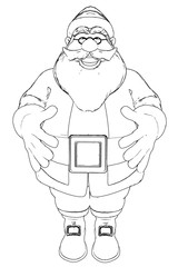 santa super happy in drawing to coloring