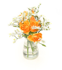 薔薇とカスミソウ