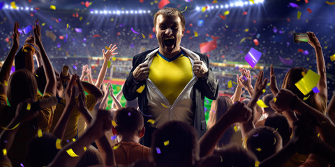 Fans on stadium game businessman © A ST