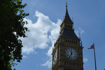 Fototapeta na wymiar Elizabeth Tower with Big Ben, London
