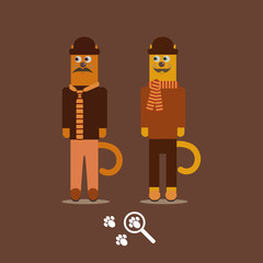 mustache cats vector, Hipster Animals
