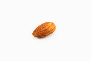 almonds on white background.