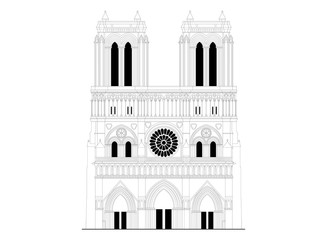 Naklejka premium Cathedral Notre-Dame de Paris in France - 1