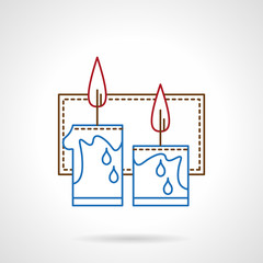 Vector thin color line candles icon