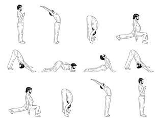 Suria Namaskar - Sun Salutation Complex Of Yoga Asanas