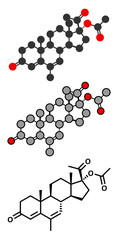 Megestrol acetate appetite stimulant drug molecule. 