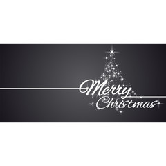Merry Christmas greeting card stars black background