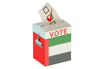 UAE election ballot box for collecting votes