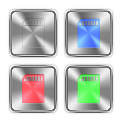 Color memory card steel buttons
