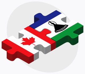 Canada and Lesotho Flags