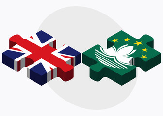 United Kingdom and Macau Flags