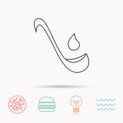 Fototapeta premium Soup ladle icon. Kitchen spoon sign.