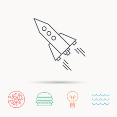 Startup business icon. Rocket sign.