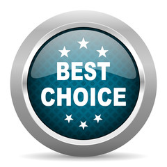 best choice blue silver chrome border icon on white background
