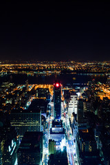 Obraz premium Lower Manhattan at night, New York City, USA