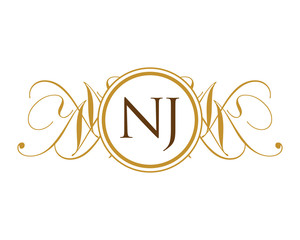 NJ Luxury Ornament initial logo
