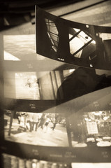 Black and white photo contact sheets