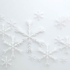 White snowflake abstract winter background