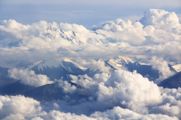 Mountains and clouds - aerial view