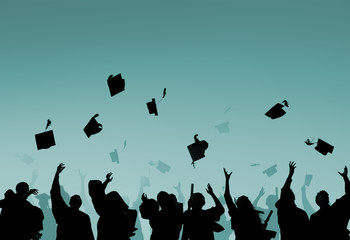 Diverse International Students Celebrating Graduation Concept