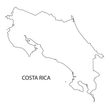 black outline of Costa Rica map Stock Vector | Adobe Stock