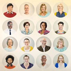 Portrait Diverse Multiethnic Cheerful People Concept