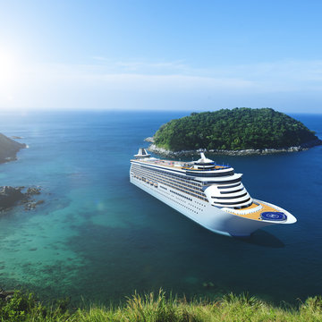 3d Cruise Ship Vacation Holiday Summer Illustration Concept