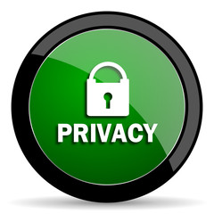 privacy green web glossy icon with shadow on white background