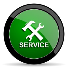 Obraz premium service green web glossy icon with shadow on white background