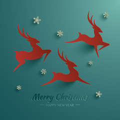 Obraz na płótnie Canvas Rudolph Reindeer. Greeting Card. 