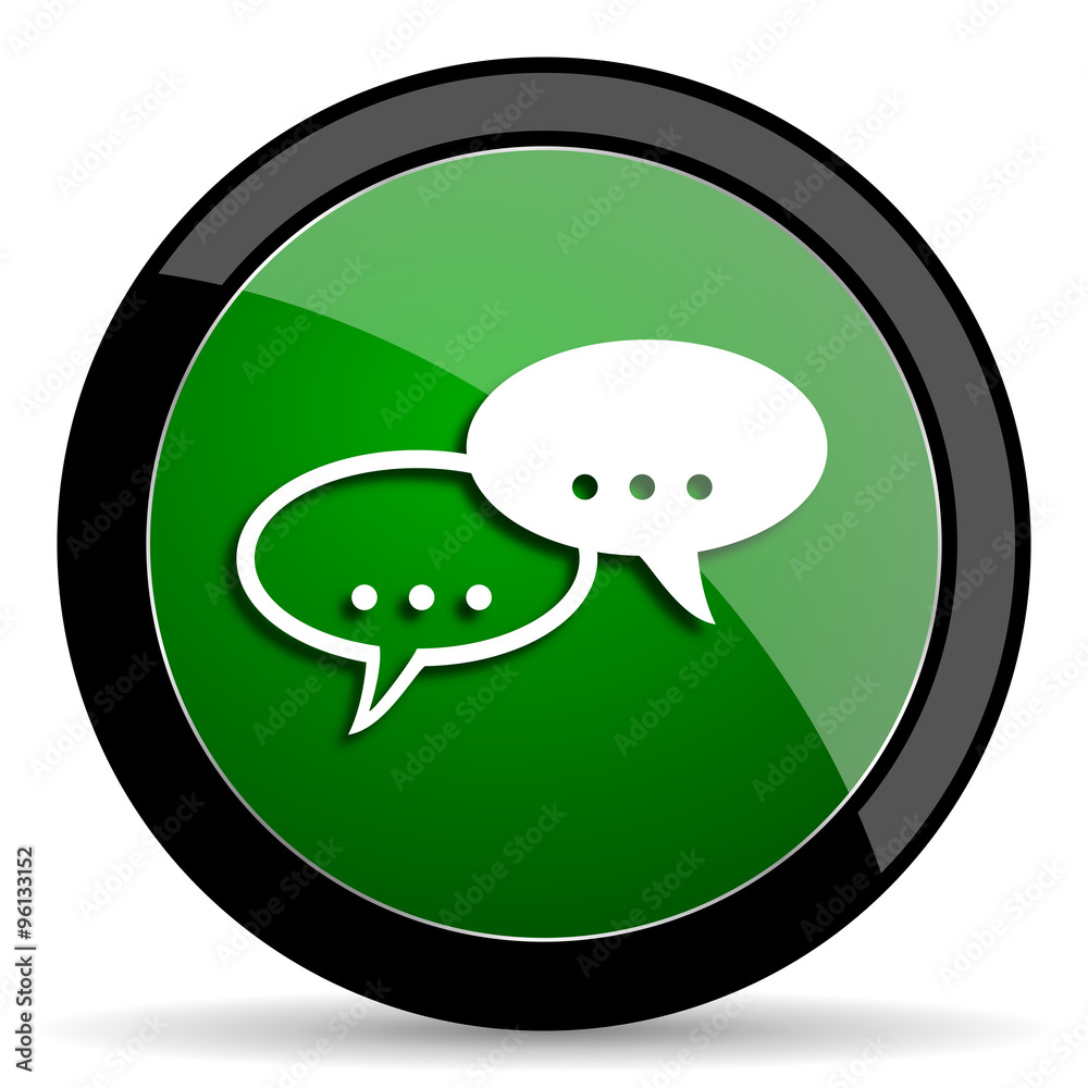 Poster forum green web glossy icon with shadow on white background