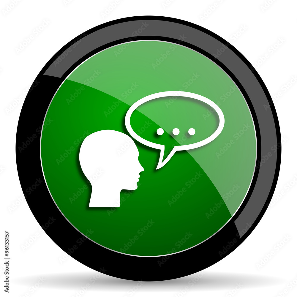 Poster forum green web glossy icon with shadow on white background