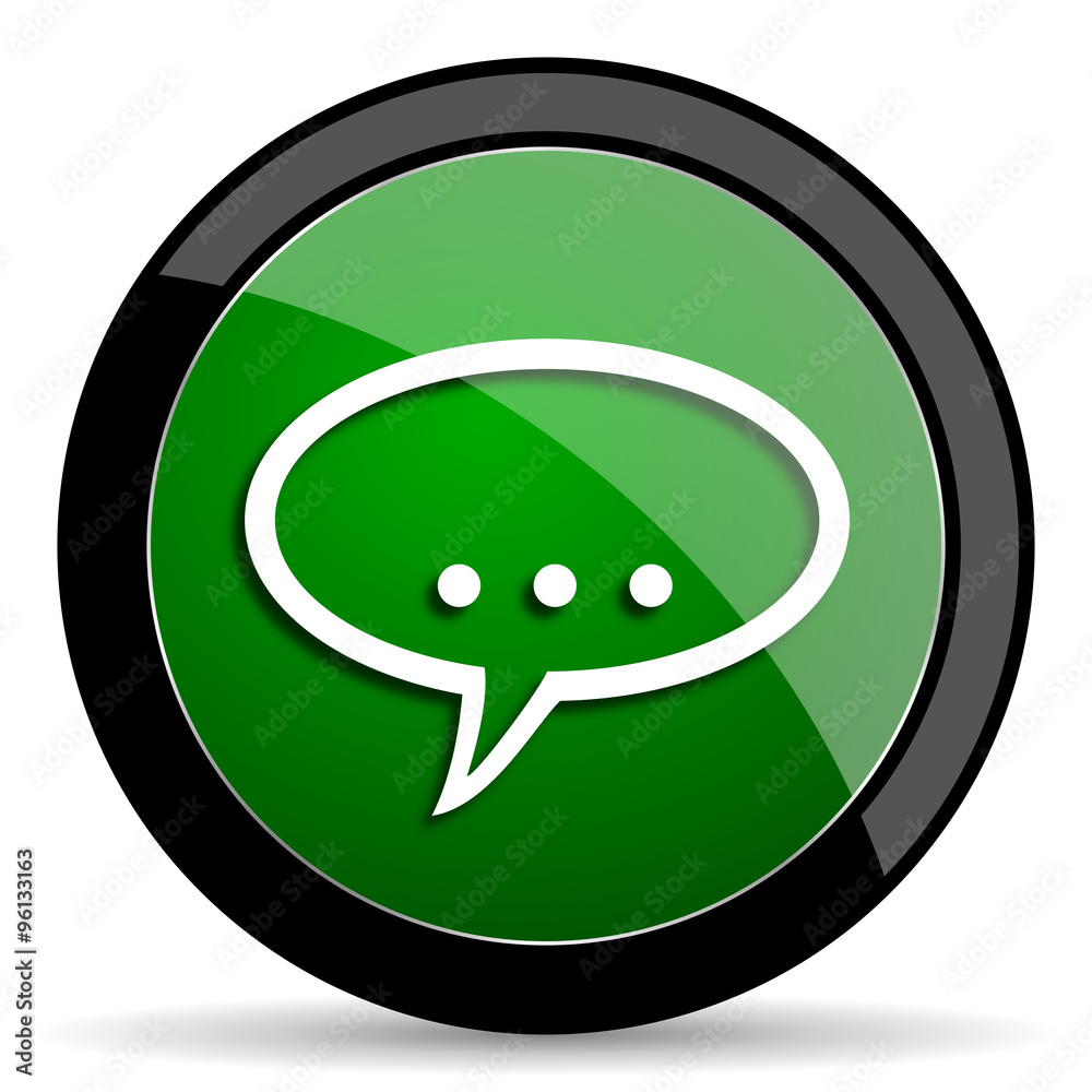 Poster forum green web glossy icon with shadow on white background