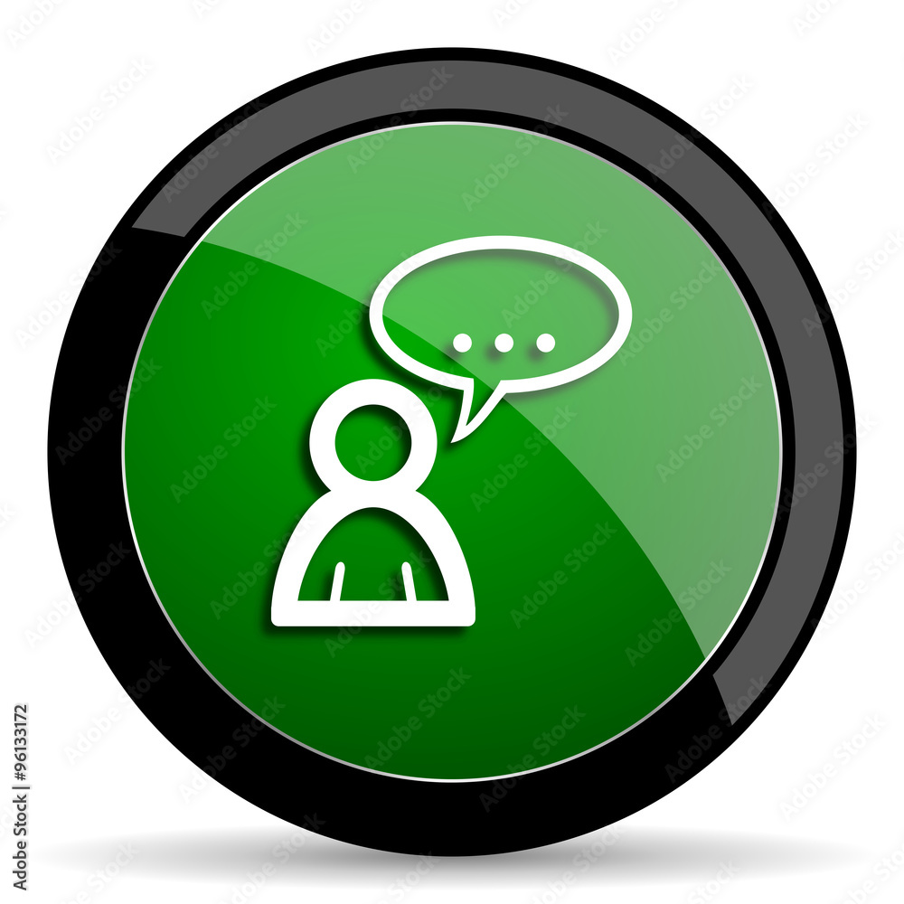 Poster forum green web glossy icon with shadow on white background