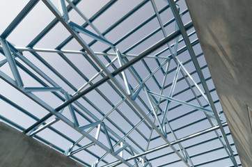 Structure of steel roof.