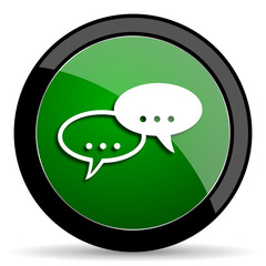forum green web glossy icon with shadow on white background