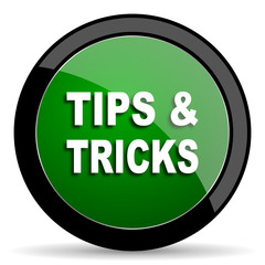 tips tricks green web glossy icon with shadow on white background