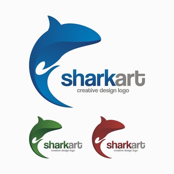 Simple Shark or Dolphin Creative Design Logo