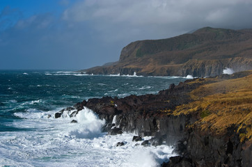 Strong storm on the coast.