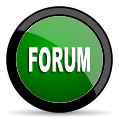 forum green web glossy icon with shadow on white background