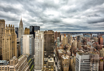 New York City Manhattan aerial view - obrazy, fototapety, plakaty