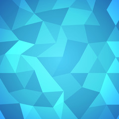 Vector illustrator, polygon abstract blue sea.
