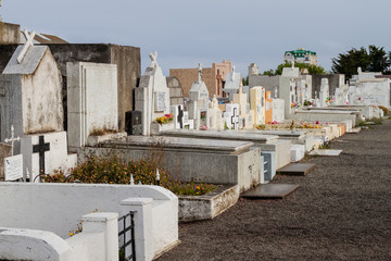 Tombs and graves at a cemetery in Punta Arenas, Chile.