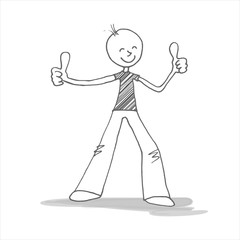 achieved, stick figures, fingers crossed, super, drawing, goal, say yes,