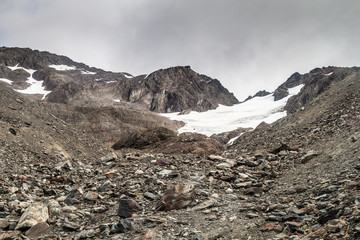 Snow at Martial mountain near Ushuaia, Tierra del Fuego, Argentina