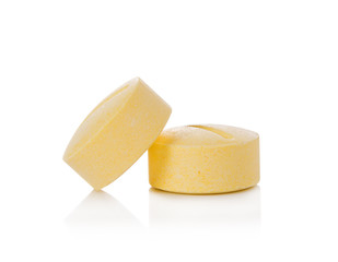 Pill yellow isolated on white background