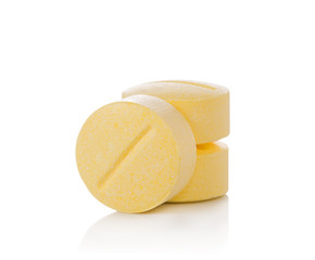 Pill yellow isolated on white background